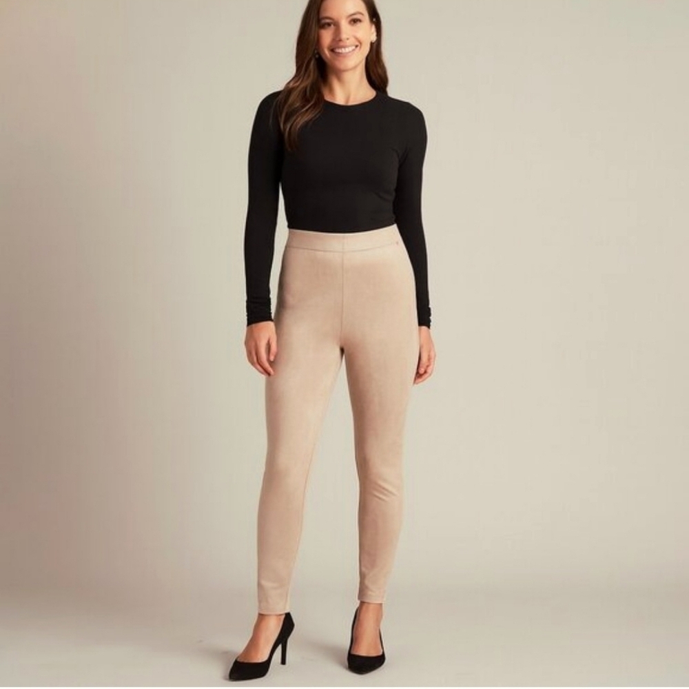 NWT Tahari Women's Pearl Pink Velvet Pull On Cigarette Pants ~sz XSmall